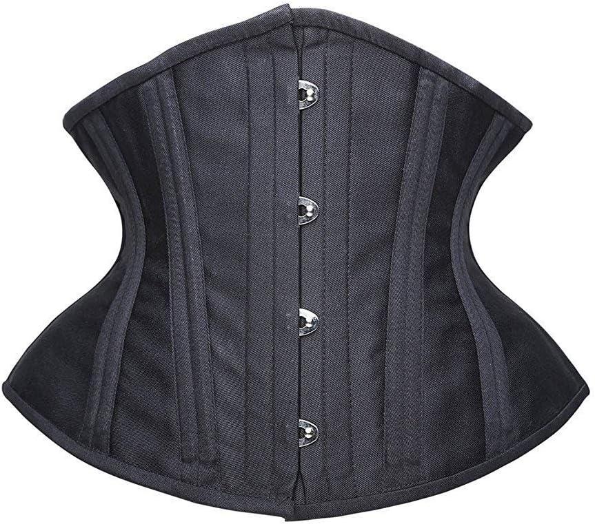 SHAPERX Women's Heavy Duty Corset Double Steel Boned Waist Trainer Corsets Under bust Body Shaper, S