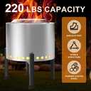 Tanfix 16-24 Inch Fire Pit Stand Stainless Steel Base for Solo Stove Bonfire Ranger and other Retractable Foldable Fire pit Holder with Optional Wheels and Heat Protection Disk Outdoor (Cross Fixed)