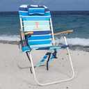 Tommy Bahama Hi-Boy 17" Seat Height 4-Position Lace-Up Suspension Folding Beach Backpack Chair