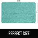 KANGAROO Bathroom Rugs, Chenille Soft Absorbent Bath Rug, Shaggy Shower Mat, Quick Dry Machine Wash Bathmat, Plush Carpet Mats for Tub, Bathtub and Room Home Decor Accessories, 30x20, Turquoise