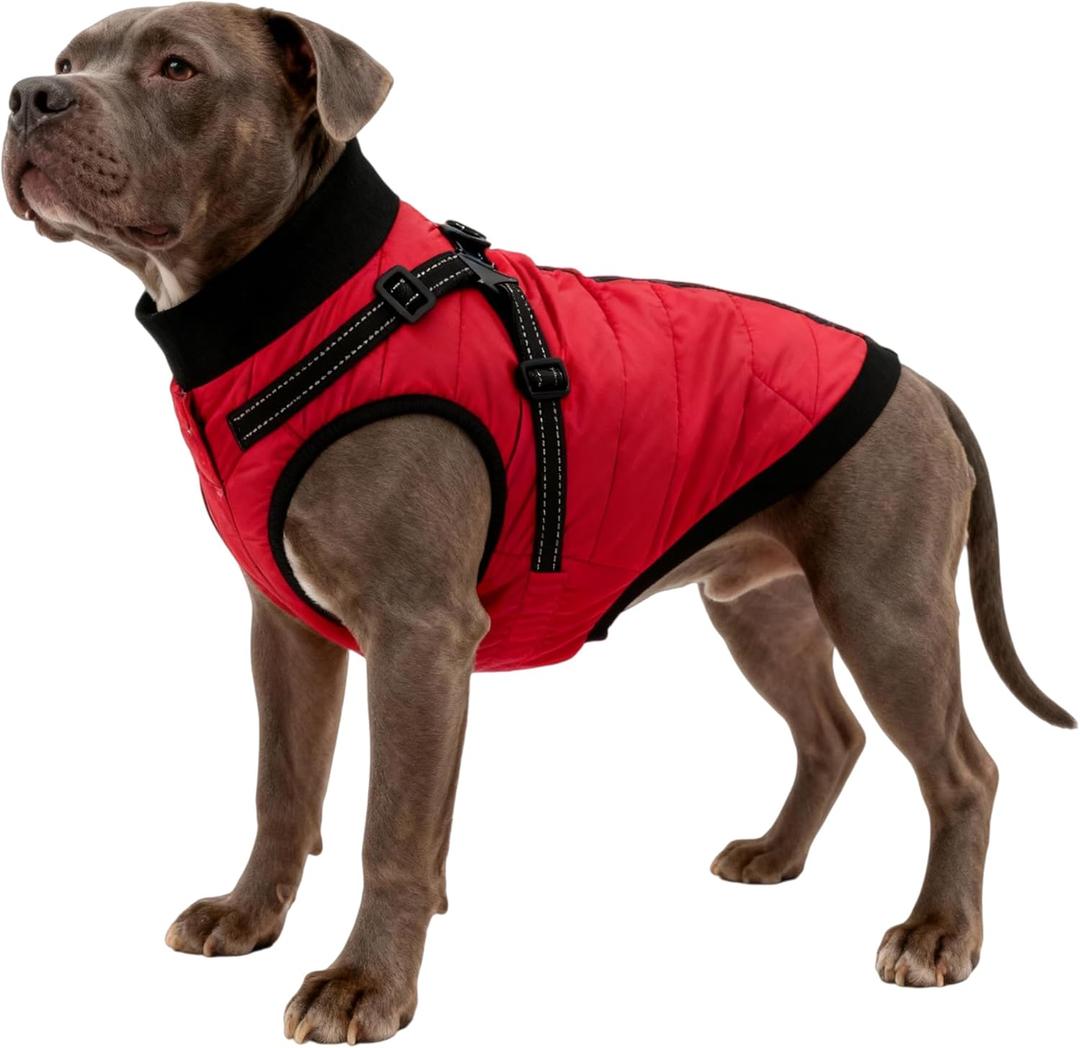 Dog Winter Coat with Hurns Built in, Dog Winter Jacket for Small, Medium, and Large Dogs, Water-Resistant?Windproof - Red - 4XL