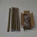 Warm Gold Curtain Rods for Windows 72 to 144 Inches Adjustable Length Heavy Duty 1" Diameter Brass Window Curtain Rod with Solid Metal Finials for Outdoor Farmhouse Bedroom Kitchen Living Room