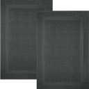 Infinitee Xclusives Premium Cotton Grey Bath Mats Pack of 2, (34x22 Inches) [Not a Bathroom Rug] Ultra Soft and Super Absorbent Floor Mat, Machine Washable (Shadow Grey, Towel Bath Mats)