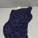 PRETTYGARDEN Off One Shoulder Dresses for Women 2026 Summer Ruched Cocktail Party Bodycon Spring Mini Short Dress (Medium, Navy)