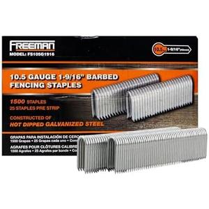 Freeman FS105G1916 10.5-Gauge 1-9/16" Glue Collated Barbed Fencing Staples (1500 Count)