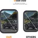 Doors Off Mirrors for 2007-2025 Jeep Wrangler JK JL 4XE Gladiator JT Aluminum Side Rear View Mirror Door Hinge Mount Accessories, Anti-shake, Durable, Black 1 Pair, Large