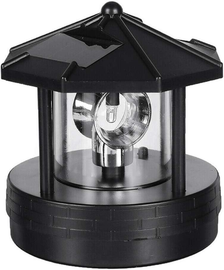 Solar Lighthouse Light with 360 Rotating Beacon, 4.33 x 4.13 in Outdoor LED Garden Decor, IP44 Waterproof, Dusk-to-Dawn Light Sensor for Yard, Patio, Balcony, Fence