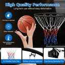 18" Basketball Rim, Basketball Hoop Replacement Wall Door Mounted Outdoor Indoor Hanging Double Spring with All Weather Net