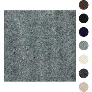 Carpet Tiles Peel and Stick 24 x 24, Self Adhesive Soft Padded Flooring Stickers, Light Gray Home Decor for Bedroom Living Room Office, 10 Tiles & 40 sq ft per Box