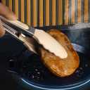 RAXCO Kitchen Set,18-Piece Silicone Cooking Utensils and Stainless Steel Chef's Knives,Khaki (Khiki)