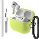 Brujula Case for AirPods Pro 3 Case Silicone Protective Cover Compatible with AirPods Pro 3rd Generation 2025 (Yellow Green)