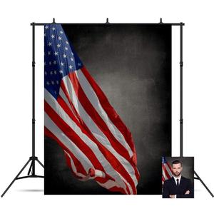 Lofaris American Flag Backdrop for Photography USA Flag Black Abstract Background Independence Day Patriotic Activity Party Decorations Official Portrait Photo Studio Props 6x9ft (9x6ft)
