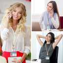 2 Pcs Teacher Lanyards with 2 PCS ID Badges Holder Wood Silicone Beaded Lanyard for Keys Cute Breakaway Lanyards Necklace for ID Badges Woman Teacher Nurse Office