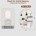 24x36 Inch Brushed Nickel Oval Bathroom Mirror, Wall Mounted Vanity Mirror for Over Sink, Tempered Glass with Aluminum Frame, Vertical or Horizontal Hanging