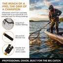 Heavy Duty Aluminum Large Landing Net with Telescoping Handle
Total length 67-85 inches, 27in Net Opening, Extra Large Size, Saltwater Fishing, Boat & Pier Use