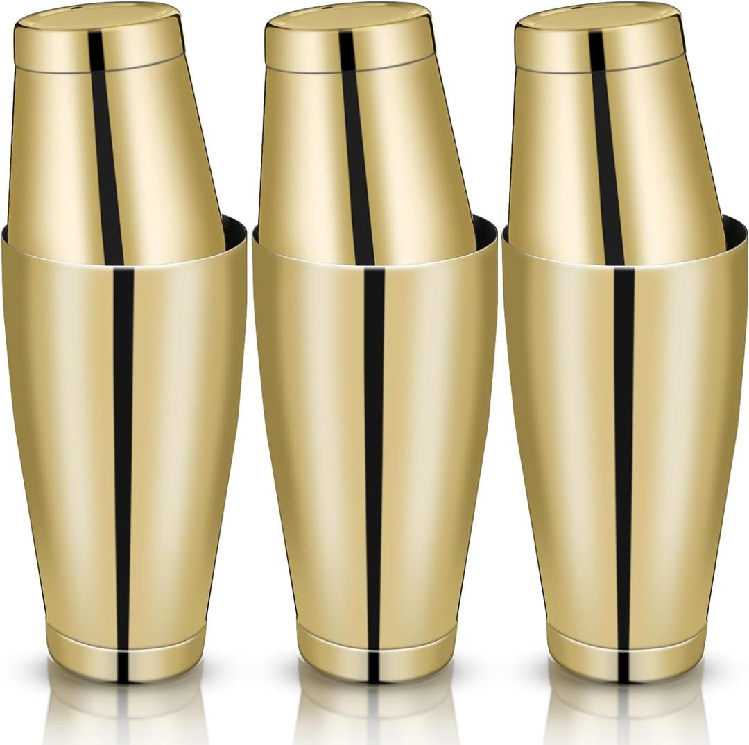 Sabary 6 Pcs Cocktail Shakers Professional Bar Shaker Boston Set Stainless Steel Martini Drink Mixer Basic Tool Weighted Shake Metal Can Cocktail Shaker Set, 18 Oz, 28 oz (Gold) Sabary 6 Pcs Cocktail Shakers Professional Bar Shaker Boston Set Stainless Steel Martini Drink Mixer Basic Tool Weighted Shake Metal Can Cocktail Shaker Set, 18 Oz, 28 oz (Gold)