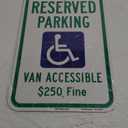 SmartSign "Reserved Parking - Van Accessible, $250 Fine" Handicap Parking Sign | 12" x 18" 3M Engineer Grade Reflective Aluminum