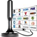 HIDB TV Antenna for Smart TV Indoor, HD Digital TV Antenna for Local Channels Indoor with Magnetic Base, 4K 1080P, 360° Reception, Long Range, 8.2FT Cable, Support TVs with Built-in Tuner