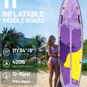 Hiwave Inflatable Stand Up Paddle Board 11*34*6 Sup Board, 420lbs Capacity Adult&Youth Paddle Board, Pet Friendly for Ocean&Lake, w/Double Action Hand Pump