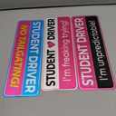 3-Pack HEY-OKEY Student Driver Magnet for Car – Metal Only (Not for Plastic/Aluminum) – Funny Pink Please Be Patient Reflective Magnetic Bumper Sticker – Removable Rookie Safety Signs – 10 x 3.5 in