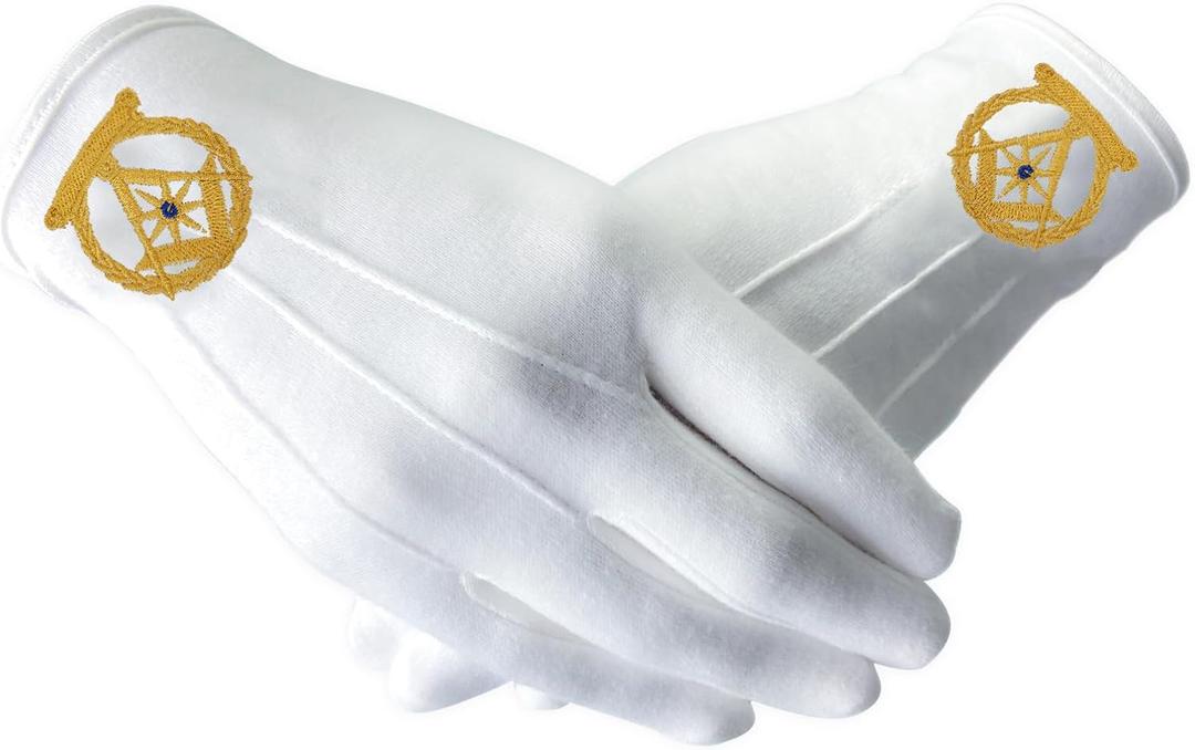 Imasoner Freemason White Cotton Gloves (White)