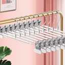 Clothes Pants Hangers with Wide Clips 20 Pack, Non-Slip Adjustable Skirt Hanger for Women, Space-Saving Heavy Duty Men Hangers for Pants, Trousers, Jeans, Shorts 12Inch White