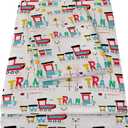 Boys Twin Sheets, Kids Train Soft Microfiber Twin Sheets & Pillowcases with Elastic Corner Straps, Red Blue