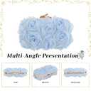 Women Clutches Purse Lace Formal Flower Evening Handbag Chain Strap Shoulder Bag