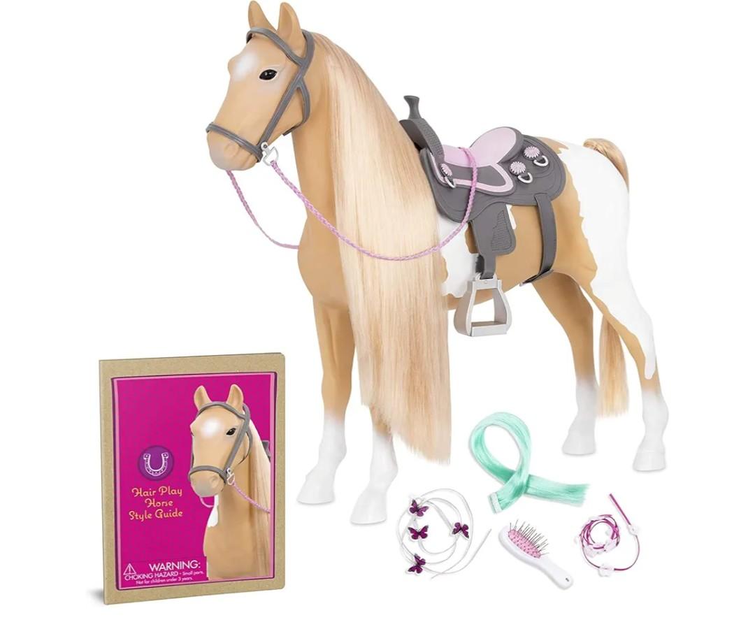 Our Generation – 18-inch Doll Accessories – Styling Set – Hair Extension – Pretend Play – Toys for Kids Ages 3 & Up – Palomino Paint Horse