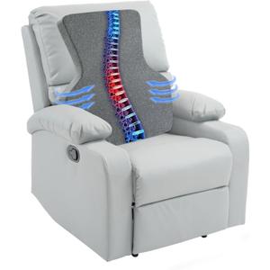 HOMBYS Ergonomic Lumbar Support Pillow for Recliner,Memory Foam Chair Back Support Cushion for Elderly,Extra Large Lumbar Support Pillow,Low Back Pain Relief Cushion,Dark Grey