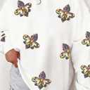 SELINK Womens Sequin Sweatshirt Oversized Crewneck Long Sleeve Casual Pullover Tops (S)