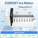 2198597 Ice Maker, 185W 115V 60Hz, Compatible with Whirlpool Maytag KitchenAid Amana Refrigerator, Replaces W10122502 626663 1016069 2198678, High Efficiency Ice Making