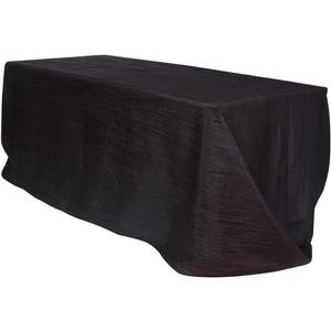 YOUR CHAIR COVERS - 90 x 156 inch Rectangular Crinkle Taffeta Tablecloth - Black, Rectangle Table Linens for 8 ft Rectangular Tables, Wedding Crushed Table Cloth (90"x156" (8Ft))
