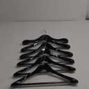 HOUSE DAY High-Grade Suit Hangers, Wide Shoulder Wooden Hangers with Non Slip Pants Bar, Smooth Finish 360 Swivel Hook Solid Wood Coat Hangers for Dress, Jacket, Heavy Clothes Hanger 6 Pack (Black)