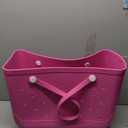 X-Large Waterproof Sandproof Rubber Beach Tote Bag with Zipper Pocket and Phone Kickstand Cup