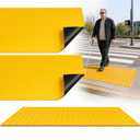 Colingmill 2 Pack Tactile Warning Pad, Anti-Slip ADA Warning Pads, 2x4 ft Vibrant Yellow PVC, Strip & Stick Adhesive Backing for Outdoor Steps, Ramps, Transit Platforms