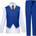 Visaccy Boys Formal Suit Slim Fit Dress Clothes Ring Bearer Outfit Tuxedo Suits,Adjustable Waist Size 14