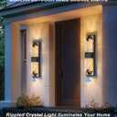 HITTO Dusk to Dawn Outdoor Lighting,18.5'' Porch Lights Outdoor IP65 Waterproof Exterior Lighting Fixtures 12W LED Ripple Crystal Modern Outdoor Light for House, Garage, Doorway, Patio,(Black&Gold)