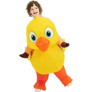 COMIN Inflatable Yellow Duck Costume Cute Blow up Funny Party Halloween Costume for Kids (48)