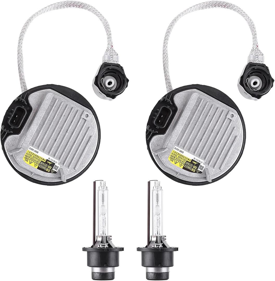 Xenon Ballast & Bulb Control Unit Module, Xenon HID Ballast Headlight with Igniter Cable D4S Bulb Compatible with Lexus Subaru Replaces 81107-75020 81107-60F10