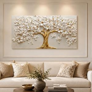 HANGYUEACE Large Tree of Life Canvas Wall Art, 48"L x 24"W