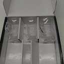 3 Pack Classic Clear Cut Glass Footed Turkish Tea Cups with Handles, Etched Design