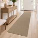 DEXI Thin Hallway Runner Rug 2'4"x8', Non Slip Entryway Rugs, Dark Beige, 28" X 96"