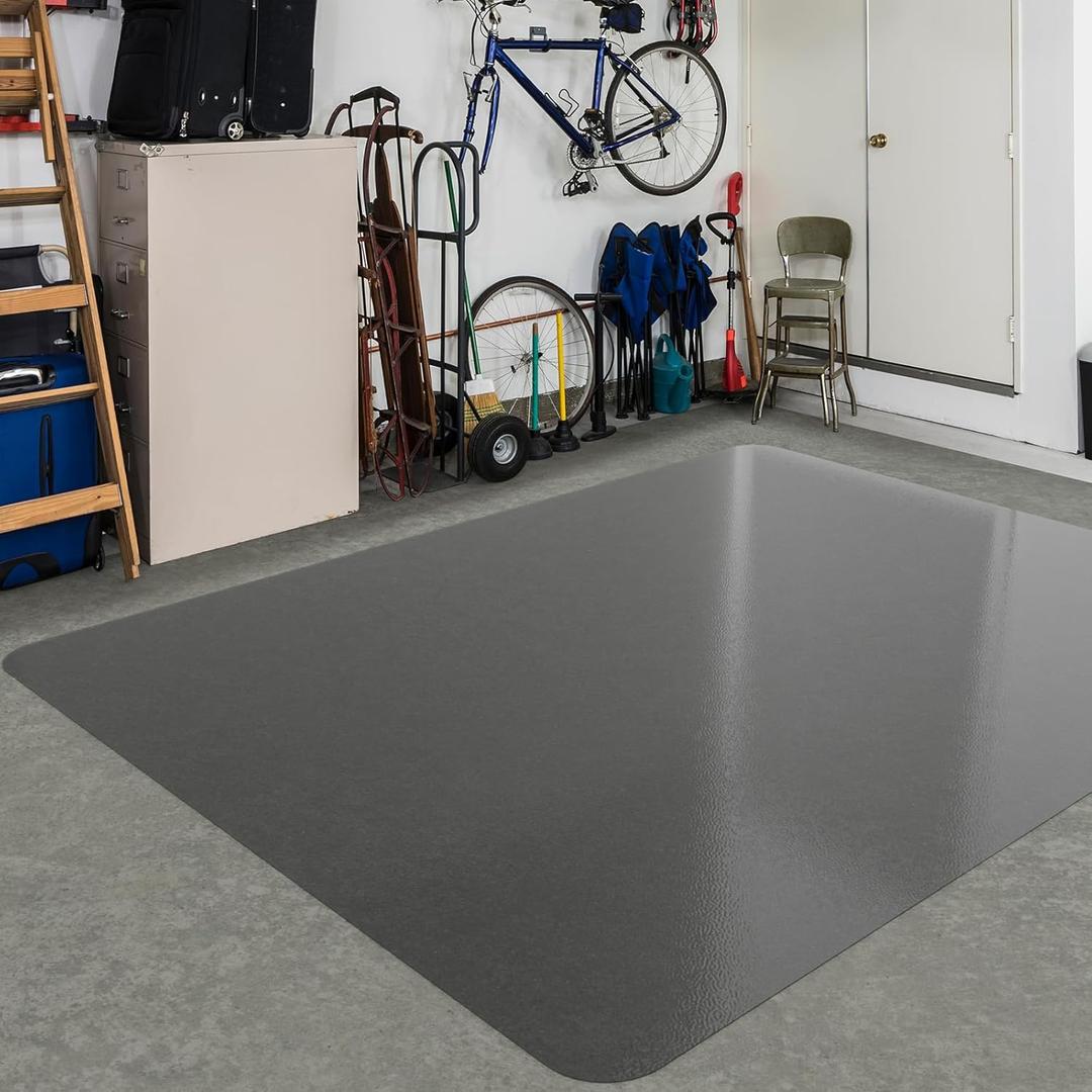 Area Floor Mat for Home, 4'x6' Translucent Black No Slip Waterproof Vinyl Area Rug for Hard Floor, Spill Resistant Floor Protector Cover for Kitchen, Easy Clean Splat Mat for Under High Chair