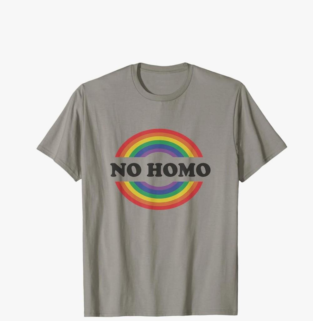 Funny No Homo Rainbow Circle Gay Pride Shirt T-Shirt, XL
