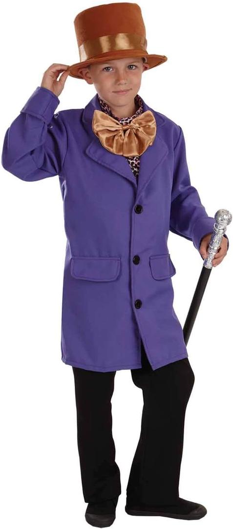 fun shack Chocolate Factory Owner Costume Kids, Chocolate Factory Worker Costume, Boys Halloween Costumes (Medium)
