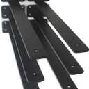 6 Pack - 14 inch Black Hidden L Shelf Bracket (1/5 Inch Thicked) Iron Floating Shelf Brackets Rustic Industrial Metal Brackets for Shelf Support
