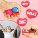 2 x 28 Pack Huggable Animal Valentine Cards + Heart Squishy Balls - 7 Animal Designs (Monkey/Panda/Lion) + 4 Colored Slow-Rebound Hearts, Interactive Valentine Exchange Gifts for Classroom & Party Favors