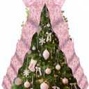 Extra Large Pink Christmas Tree Topper Bow 20 x 47 Inches Giant Chinoiserie Pink Xmas Tree Topper Decor Big Wreath Bow Ornaments for Door Holiday Party Supplies Indoor Outdoor Home Decor (Pink and White)
