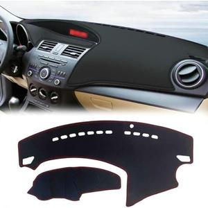 Bayyee Dashboard Cover Leather Dash Cover Mat Pad Center Console Protector Sun Dash Mat for Mazda 3 2010 2011 2012 2013 Black : Automotive